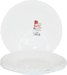 Bormioli Rocco Prima Opal Tempered Glass Dessert Plate 20cm Set 6pc