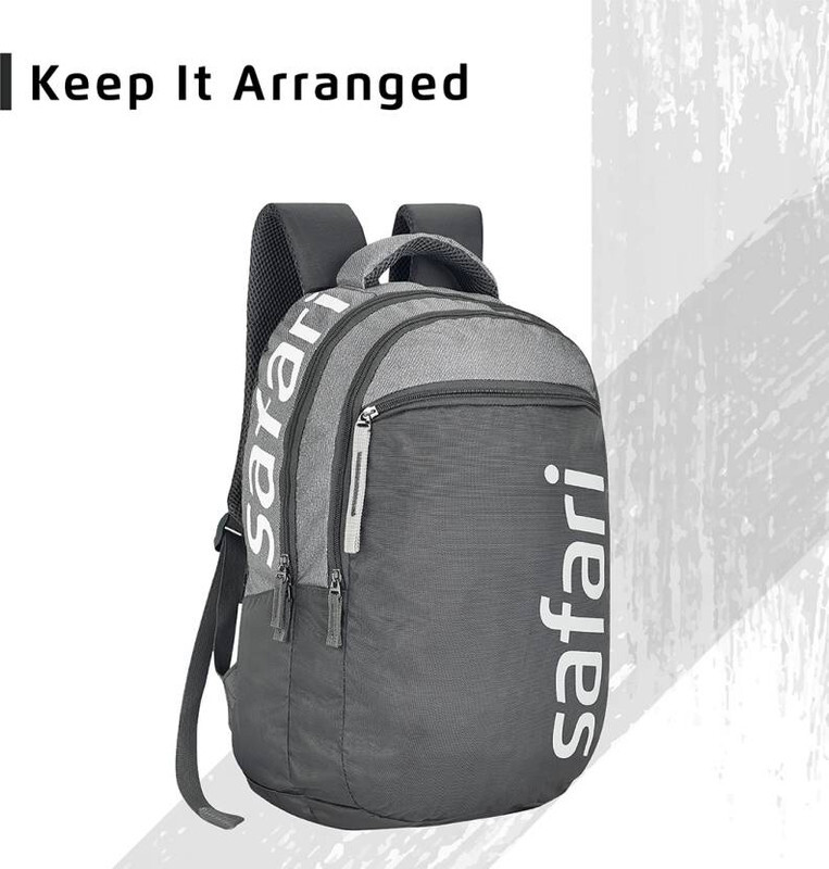 Safari Backpacks SPREEUSB 19" 2 compt Grey-USB