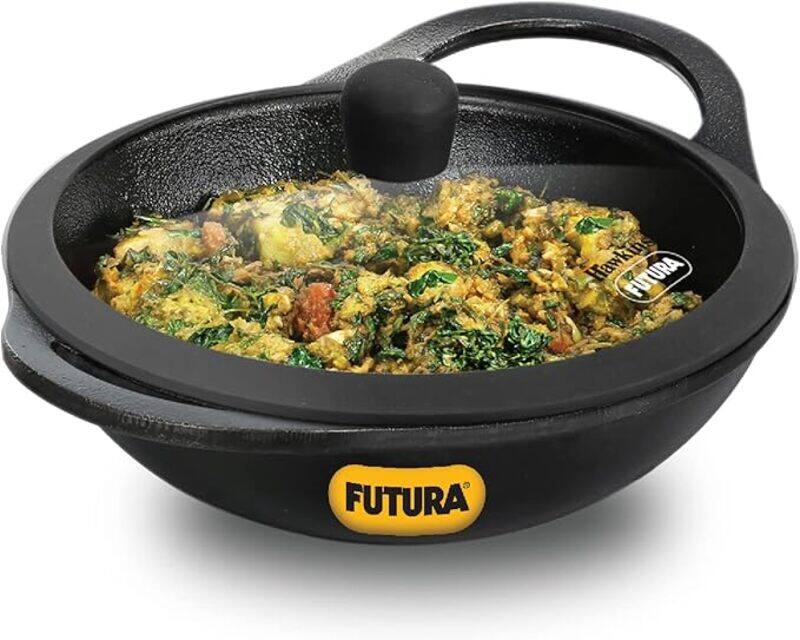 

Hawkins Futura Cast Iron Kadhai W/Glass lid 2 Ltr