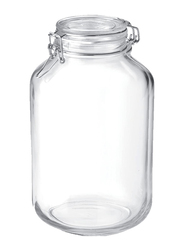Bormioli Rocco Fido Clip Square Jar, 4 Litres, Clear