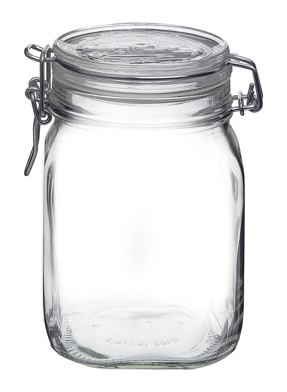 Bormioli Rocco Fido Clip Jar, 1 Litre, Clear
