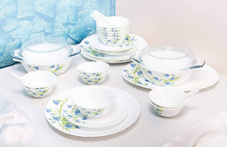 LaOpala 38-Piece Dinner Set, Bells Blue/White