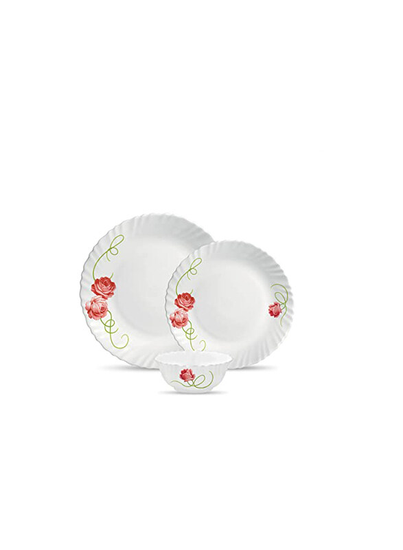 

LaOpala 50-Piece Classique Dainty Swirls Dinnerware Set, White