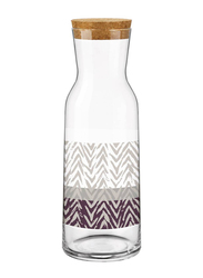 Bormioli Rocco 1000ml Aquaria Glass Bottle with Cork Lid, Multicolour
