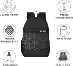 Safari Backpacks AXEL 1-  19" 2 compt Teal (Black)