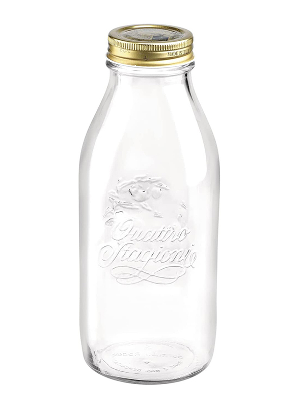 Bormioli Rocco 1 Litre Quattro Stagioni Round Bottle, Clear