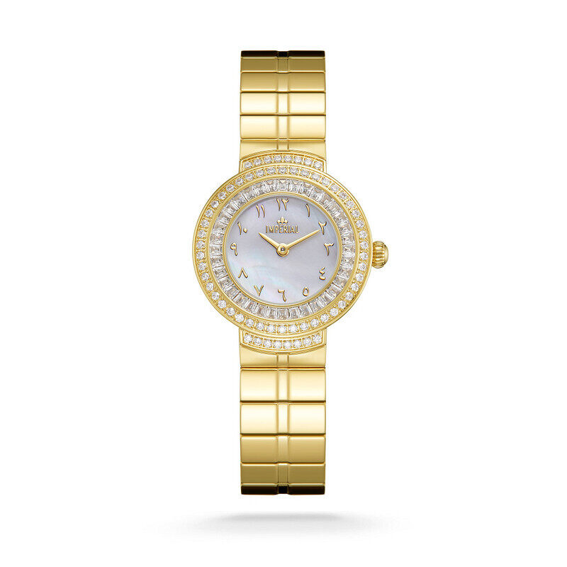 

Imperial Watches Gold Plated White Mother Of Peral Dial