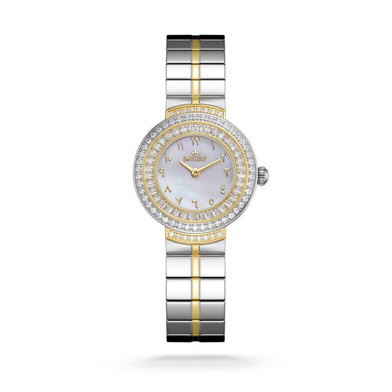 

Imperial Watches 2 Tone Siler Gold Plated White Mother Of Peral Dial