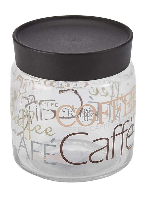 Bormioli Rocco Giara Coffee Jar, 0.75 Litre, Clear/Black