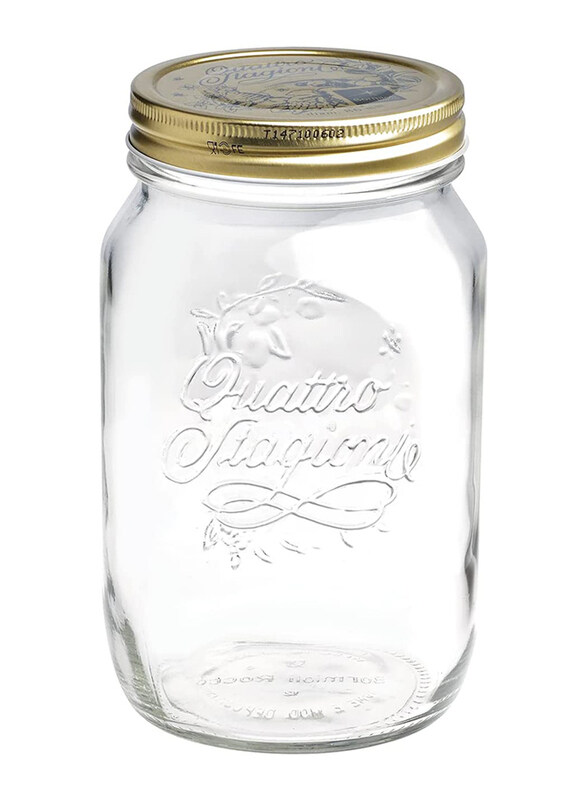 

Bormioli Rocco Quattro Stagioni Jar, 1 Litre, Clear/Gold