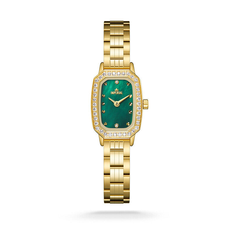 

Imperial Watches Gold Plated Green Mother Of Peral Dial