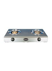 Nevica Stainless Steel Non Stick Body Gas Stove 2 Burner, NV-842GS, Silver