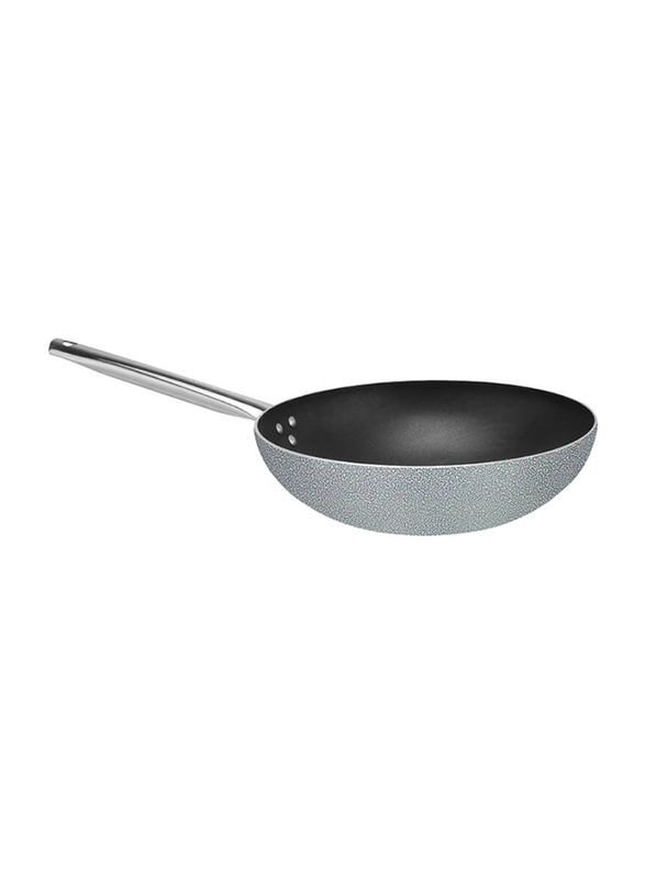 Nirlep 28cm Professional Non-Stick Wok Pan, 85x29x35 cm, Silver/Black
