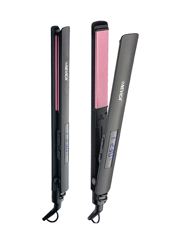 

Nevica Ceramic Hair Straightener with Digital Temperature Display, Black/Pink