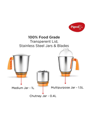 Pigeon Trumix Mixer Grinder with 3 Jars, 550W, Black/Orange