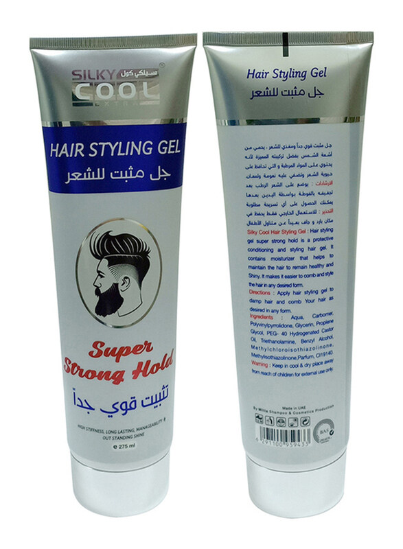 

Silky Cool Super Strong Hold Hair Styling Gel Tube, 275ml