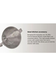 Raj 24cm Stainless Steel Deluxe Conical Strainer, Silver