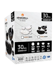 Dinewell 30-Piece Melamine Ultra Dinner Set, DW8900, Black/Brown