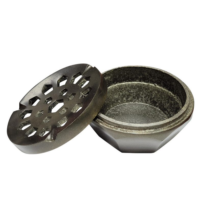 RAJ ROUND ASH TRAY WITH LID - BRONZE, VAT013-BRZ , ashtray, Portable ashtray , Ash container , Bar Accessories