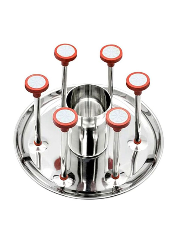 Action Stainless Steel Glass and Spoon Stand, Multicolour