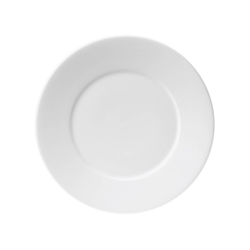 BARALEE SIMPLE PLUS WHITE FLAT PLATE, 091023A, 21 CM WIDE RIM (8 1/4")