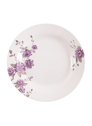 Dinewell 10.5-inch Blossom Melamine Soup Plate, DWSP001BL, White/Purple
