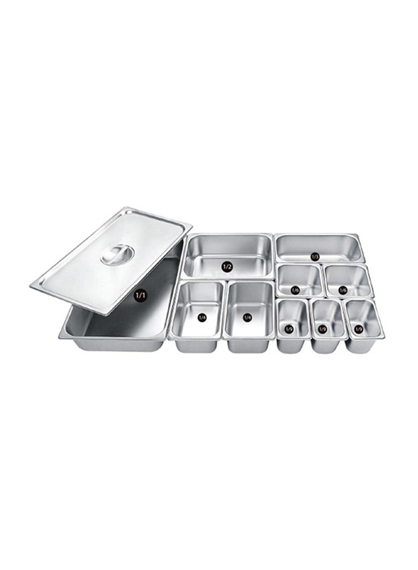 Raj 1/9x10cm Stainless Steel Gastronorm Pan, CS5761, Silver, 17.6x10.8x10cm