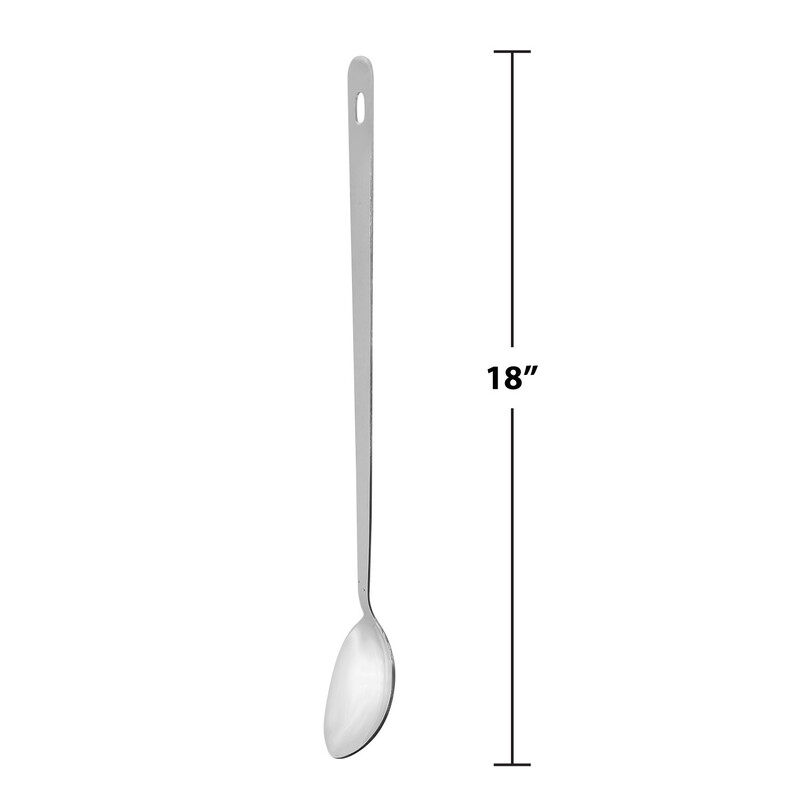 RAJ STAINLESS STEEL SOBER BASTING SPOON 18",SILVER,SC0021, Cooking Spoon, Serving Spoon, Stirring Soup Spoon