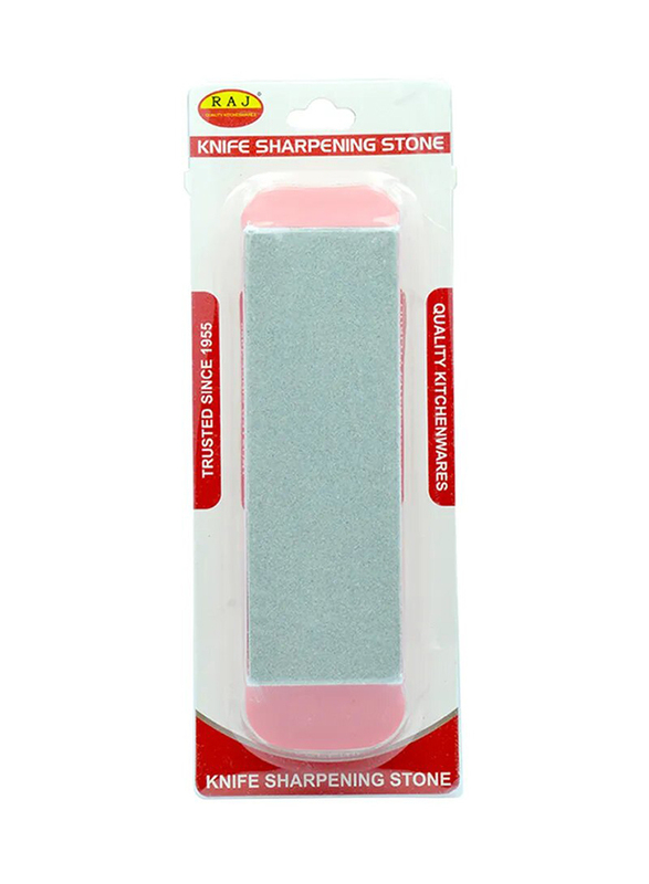 19-cm Stoneware Knife Sharpening Stone, Silver/Pink