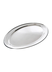 Raj 45cm Steel Oval Serving Tray, OT0045, 30x45 cm, Silver
