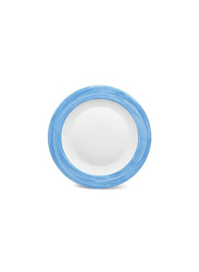 Borosil 18-Piece Larah Plano Opal Glass Round Dinnerware Set for 6, Blue