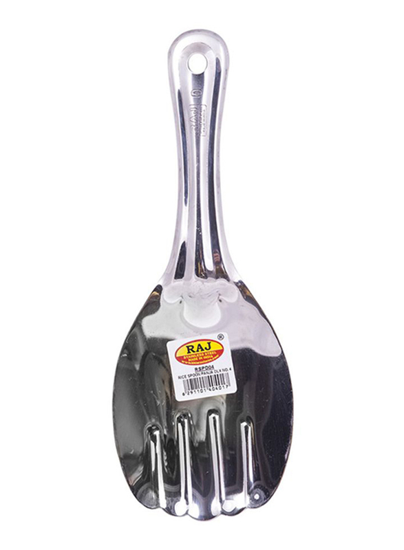 Raj 8cm Stainless Steel Rice Panja Deluxe Spoon, RSPD02, Silver