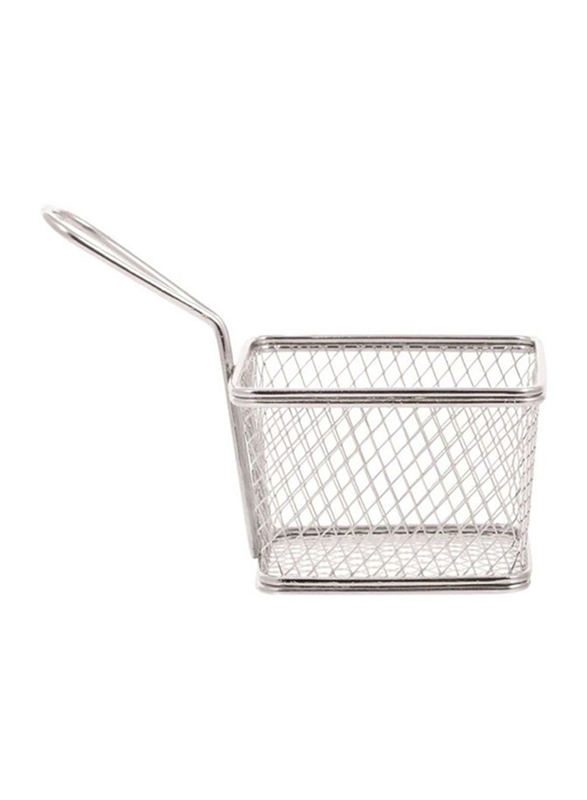 Raj 10cm Steel Mini Diamond Square Snack Holder Serving Basket, MSDB10, 10x8x7 cm, Silver