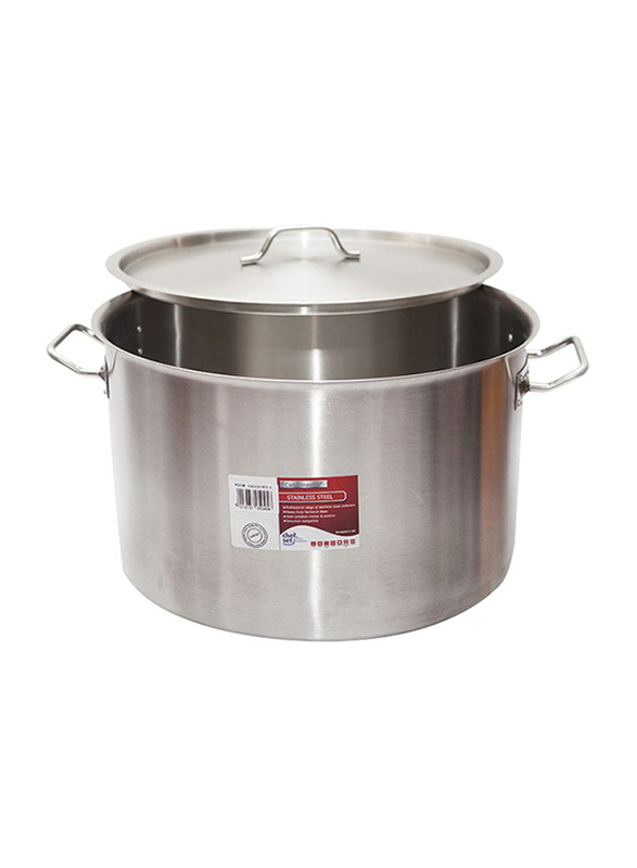 Chefset 22cm Steel Cooking Pot with Lid, CI5027, 20x11.5 cm, 4.3 Ltr, Silver