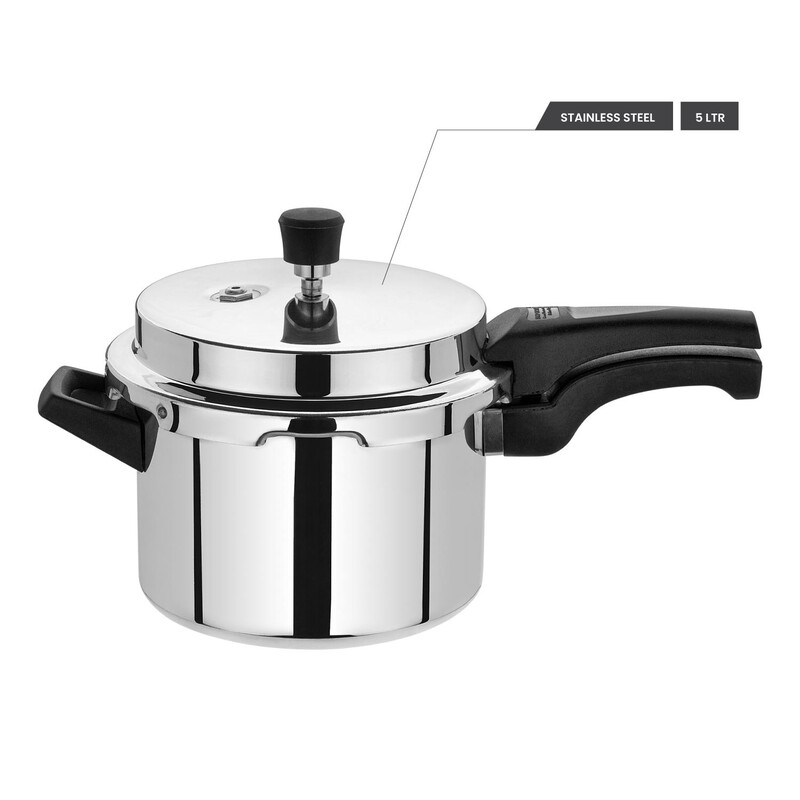 RK 5 LITER ALUMINIUM OUTER LID PRESSURE COOKER WITH FRY PAN & CREPE PAN SET