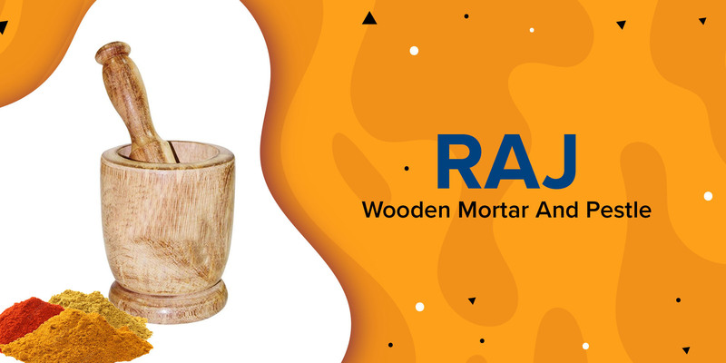 Raj Wood Mortar & Pestle, 15 x 12cm, Brown