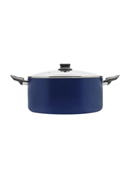 Raj 28cm Non-stick Induction Cooking Pot with Glass Lid, Blue