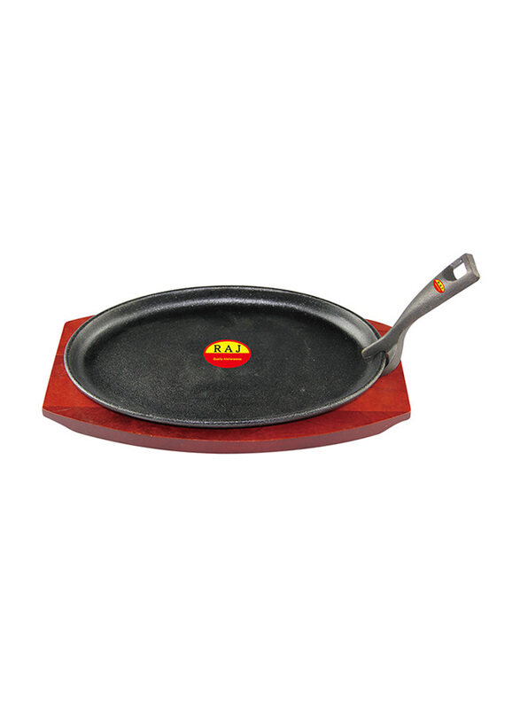 

Raj 28cm Large Oval Sizzler Tray with Handle, COST02, 28x17.5x2 cm, Black