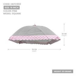 RAJ STYLISH SQUARE NYLON FOOD COVER FOOD COVER NET MESH SCREEN FOOD COVER FOR OUTDOOR FOOD PROTECTOR COLLAPSIBLE UMBRELLA FOR FOR FOOD OUTDOOR BBQ PICNIC 16" ASSORTED COLOUR