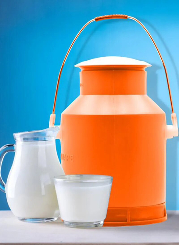 أكشن علبة تخزين الحليب خفيفة الوزن 7.5 لتر برتقالي / فضي