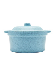 Dinewell 6-inch Melamine Speckle Bowl with Lid, DWMB0135BS, Blue