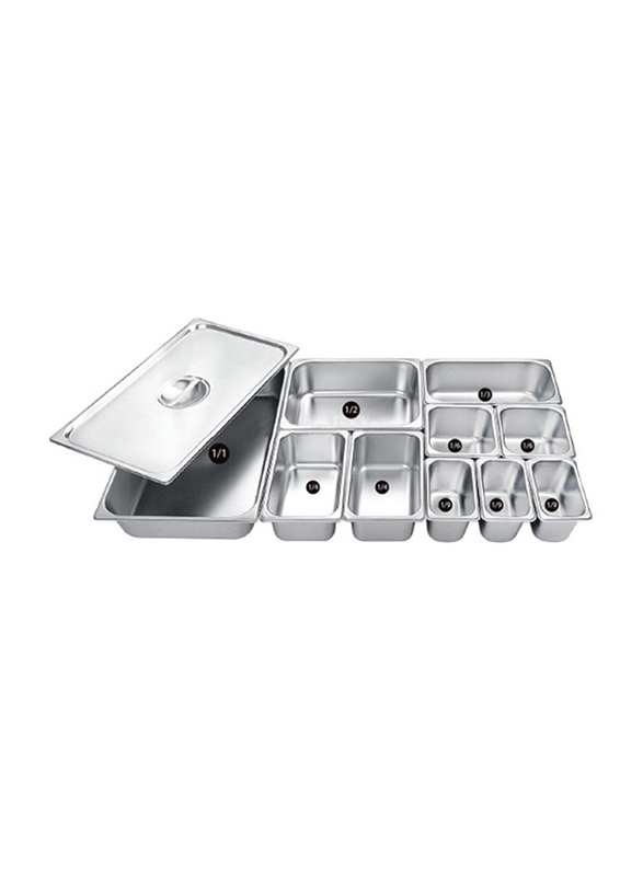 Raj 1/2x10cm Stainless Steel Gastronorm Pan, CS5713, Silver, 32.5x26.5x10cm