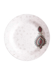 Dinewell 10.5-inch Jewels Melamine Dinner Plate, DWHP3089JW, White/Red