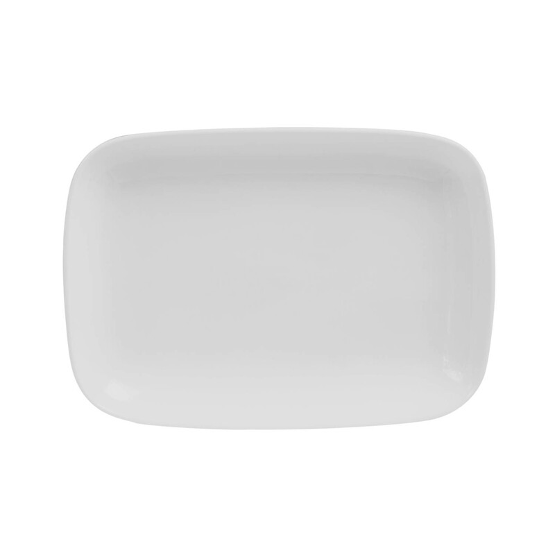 BARALEE SIMPLE PLUS WHITE RECTANGULAR COUPE PLATE, 091153A, 18.5 X 25.5 CM (7 1/4" X 10")