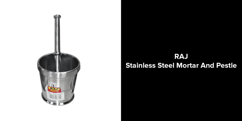 Raj Stainless Steel Mortar & Pestle, 7.5 x 8cm, Silver