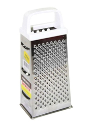 Raj 17cm Stainless Steel 4 Way Grater, Silver/White