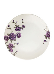 Dinewell 7.5-inch Blossom Melamine Side Plate, DWHP3090BL, White/Purple