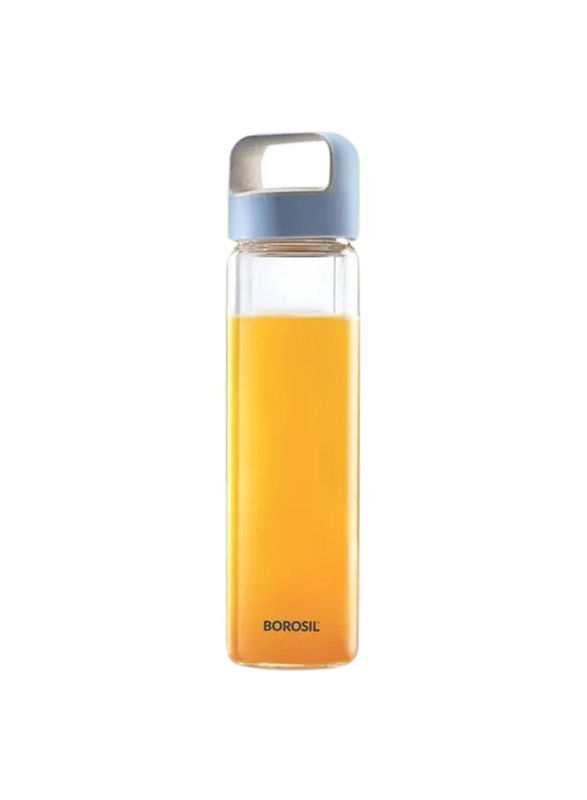 Borosil 550ml Neo Glass Water Bottle, BVUNEBLU550, Blue
