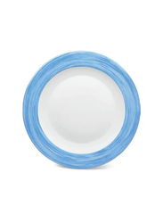 Borosil 18-Piece Larah Plano Opal Glass Round Dinnerware Set for 6, Blue