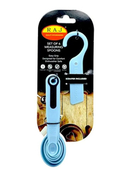 Raj 6-Piece Plastic Measuring Spoons, Blue